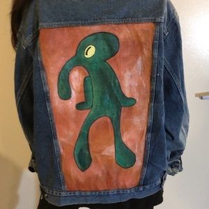 Hand painted oversized denim jacket